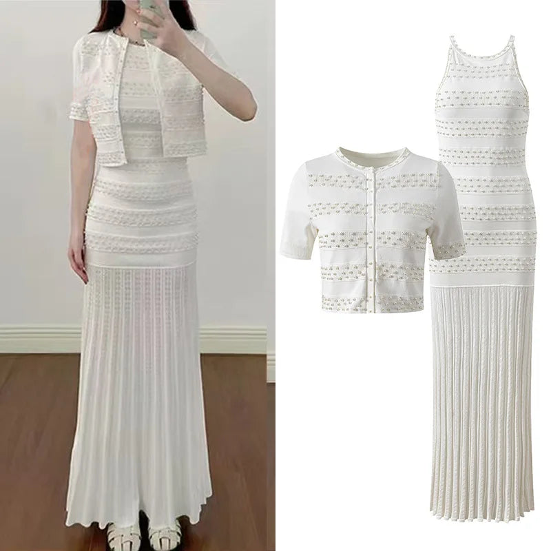 Sandro  White Knitted Slim Fit Long