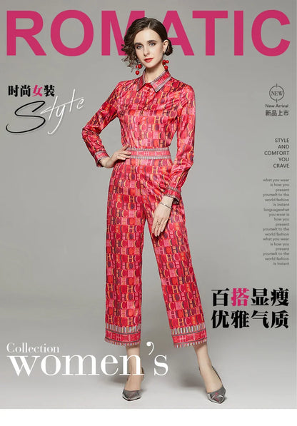 CH Versatile Letter Printed Two Piece Set of Shirt and Pants Set