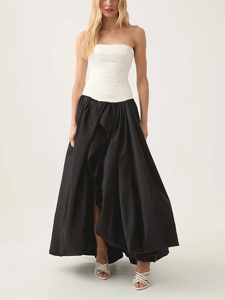 2025 blue Slit Bubble dress