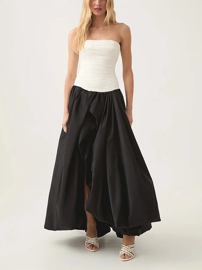 2025 blue Slit Bubble dress