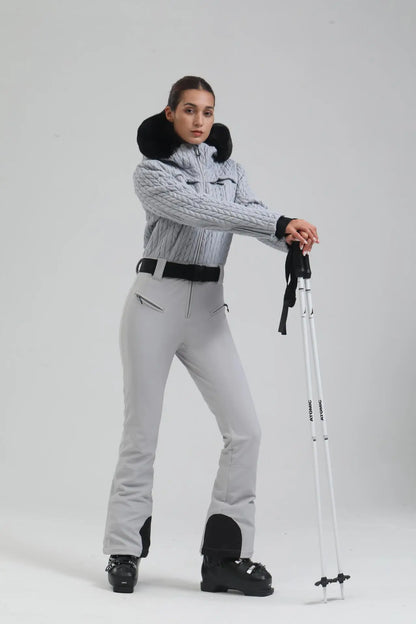 One-Piece Ski Suit Thickened Thermal Overalls Snowboard Jacket Jumpsuits Slim Fitting Ski Set Wind Proof Waterproof