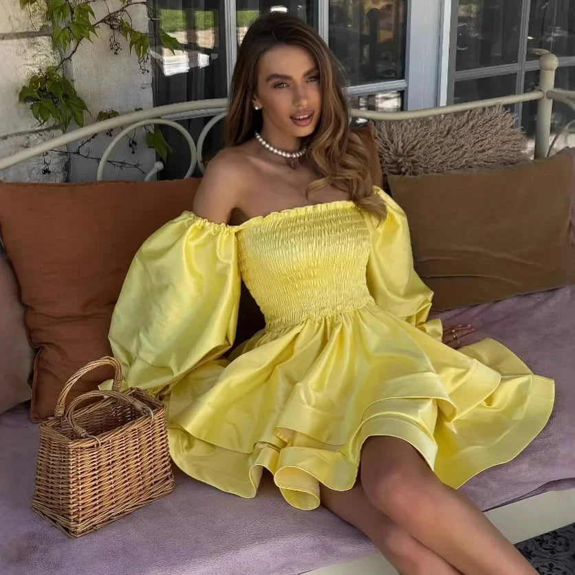 Off Shoulder Mini Dress Sexy Spicy