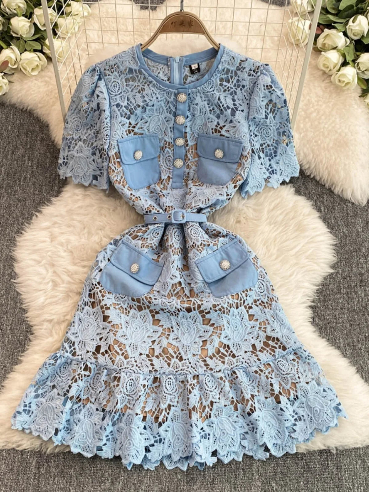 Lace Embroidery Fishtail Party Dresses