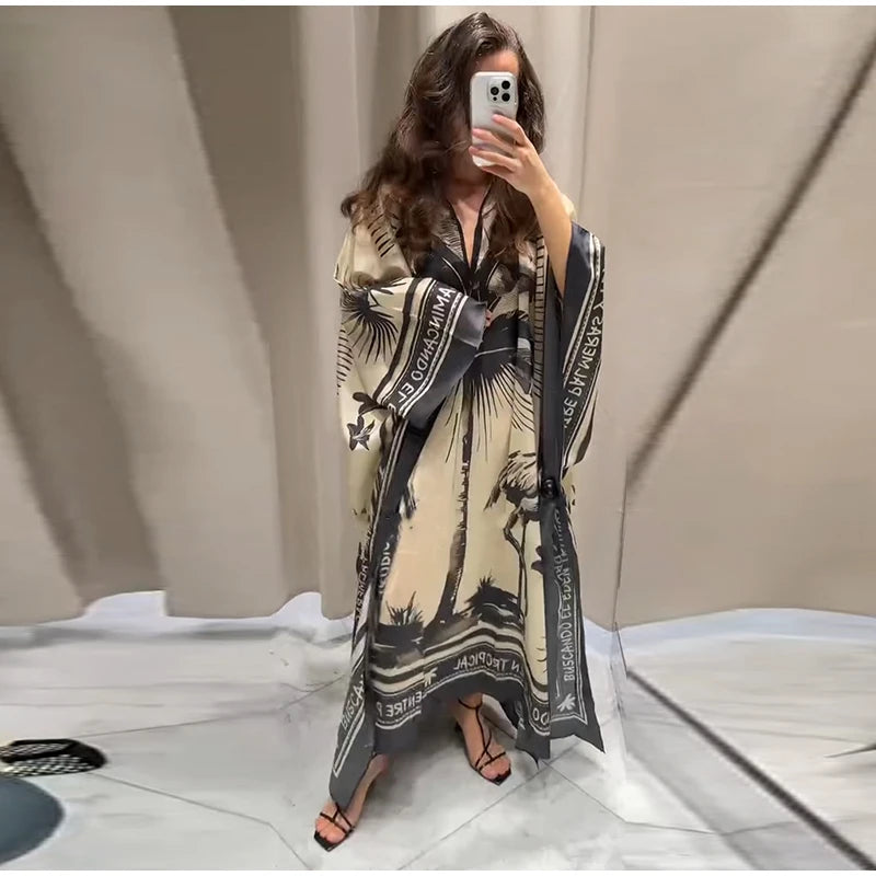 Posh Kaftan Palm Flamingo - Shellss