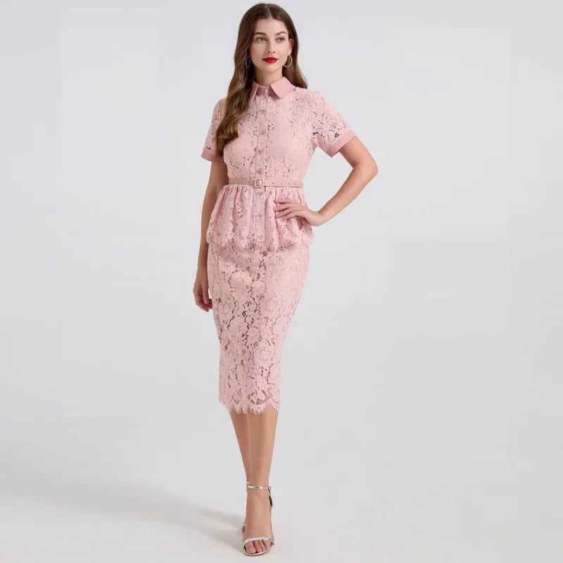 Elegant self-portrait lace midi clio