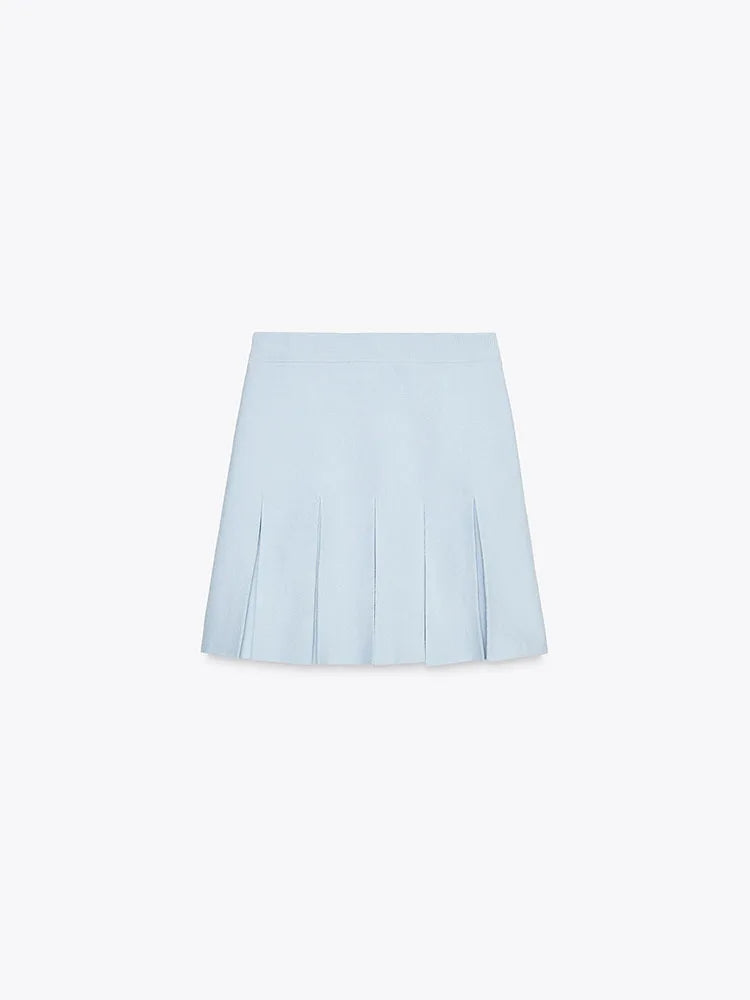 Zara Knit Embellished Neck top and skirt