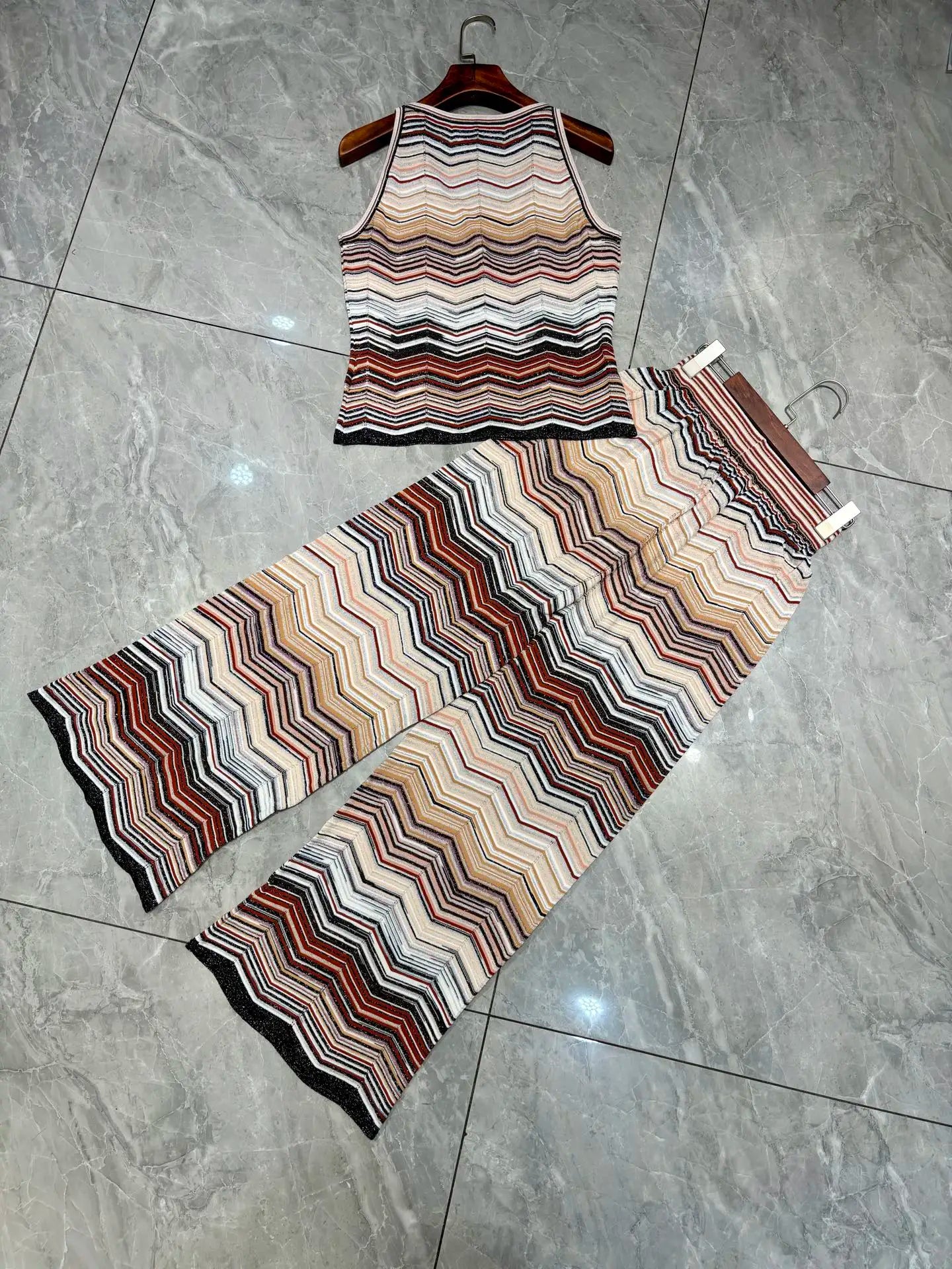 Missoni Chevron Metallic Pants Set