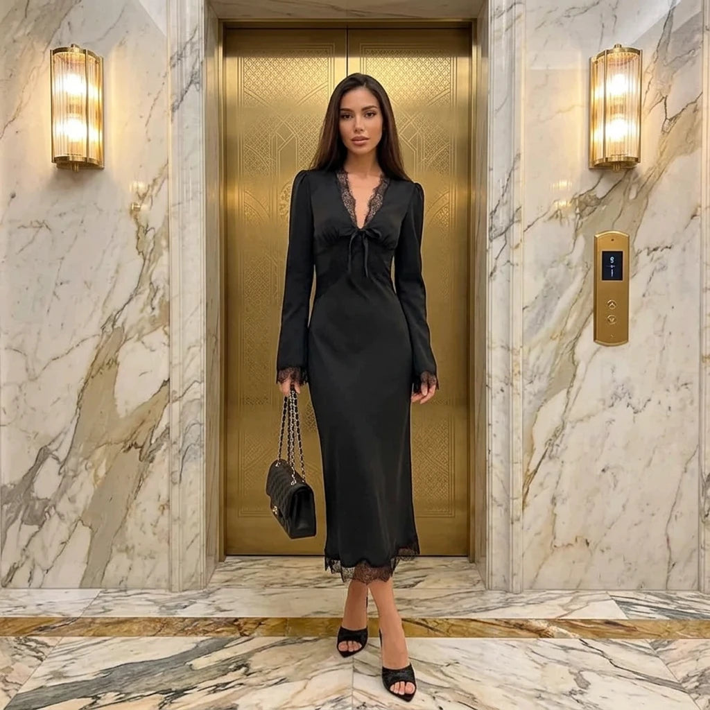 Black Satin Dress