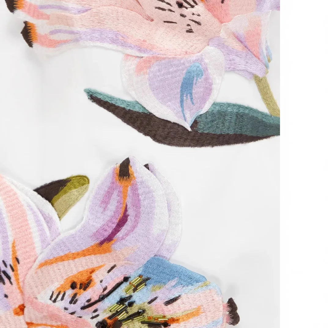 3D Flower Patchwork A-Line Dress