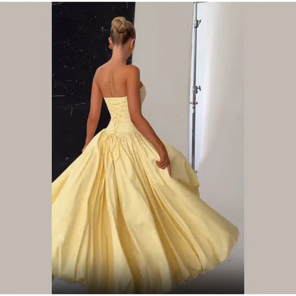 Butter Yellow Slit bubble Dress