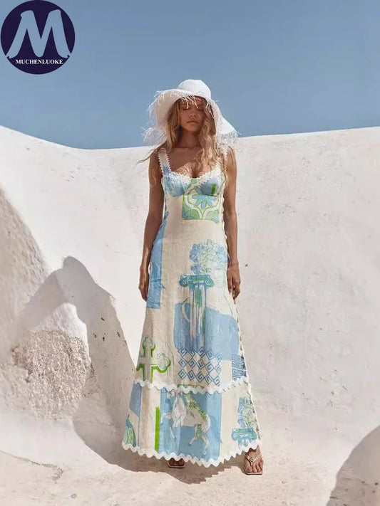 Greece Summer Dress back tie