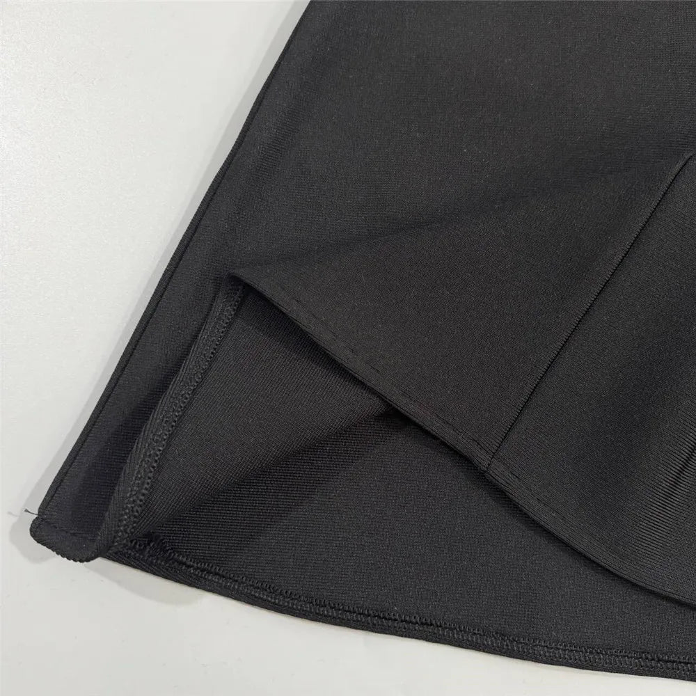 New nail bead studded diamond strapless bandage dress party evening dress A-line dress socialite banquet party evening dress