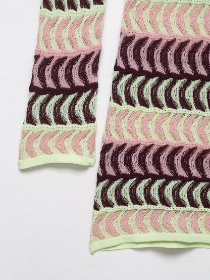 Textured Knit zigzag pattern Dress
