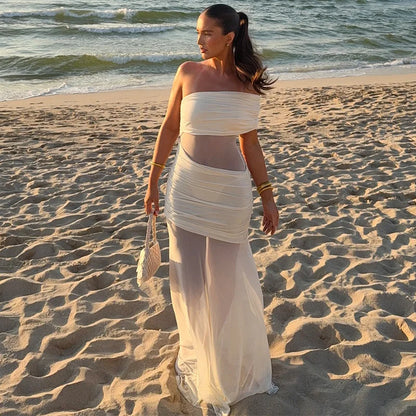 Off-shoulder Strapless Party Long Dress
