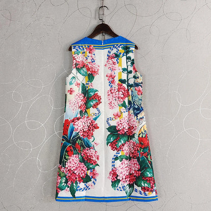 Dolce Sleeveless Colorful Flower Dress Bohemian