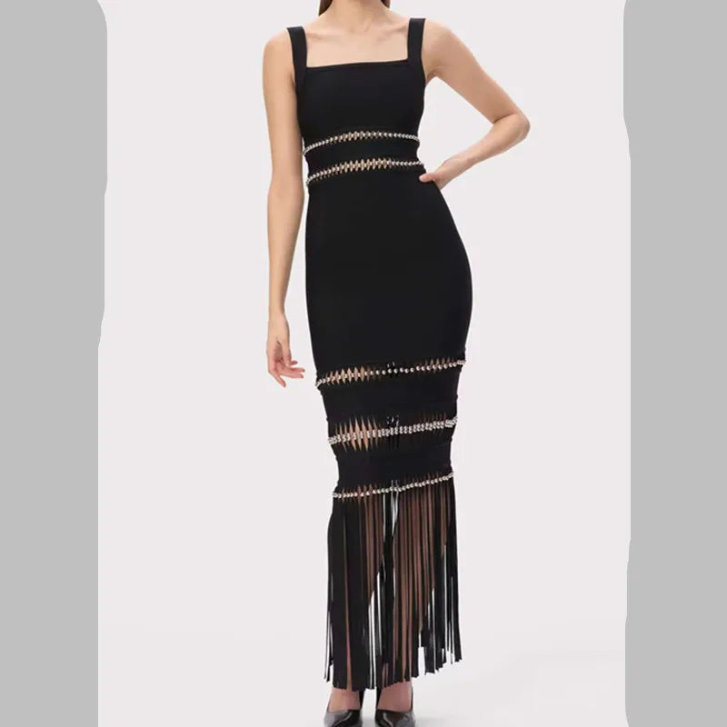 Celebrity Bandage Tassel Dress - Herve Leger spark - Shellss