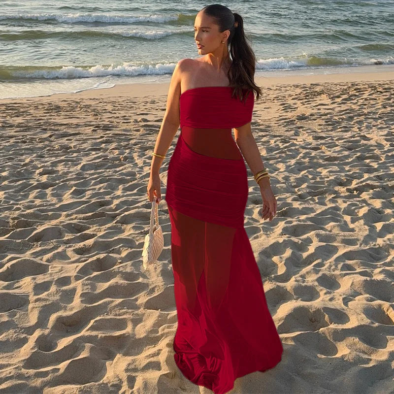 Off-shoulder Strapless Party Long Dress