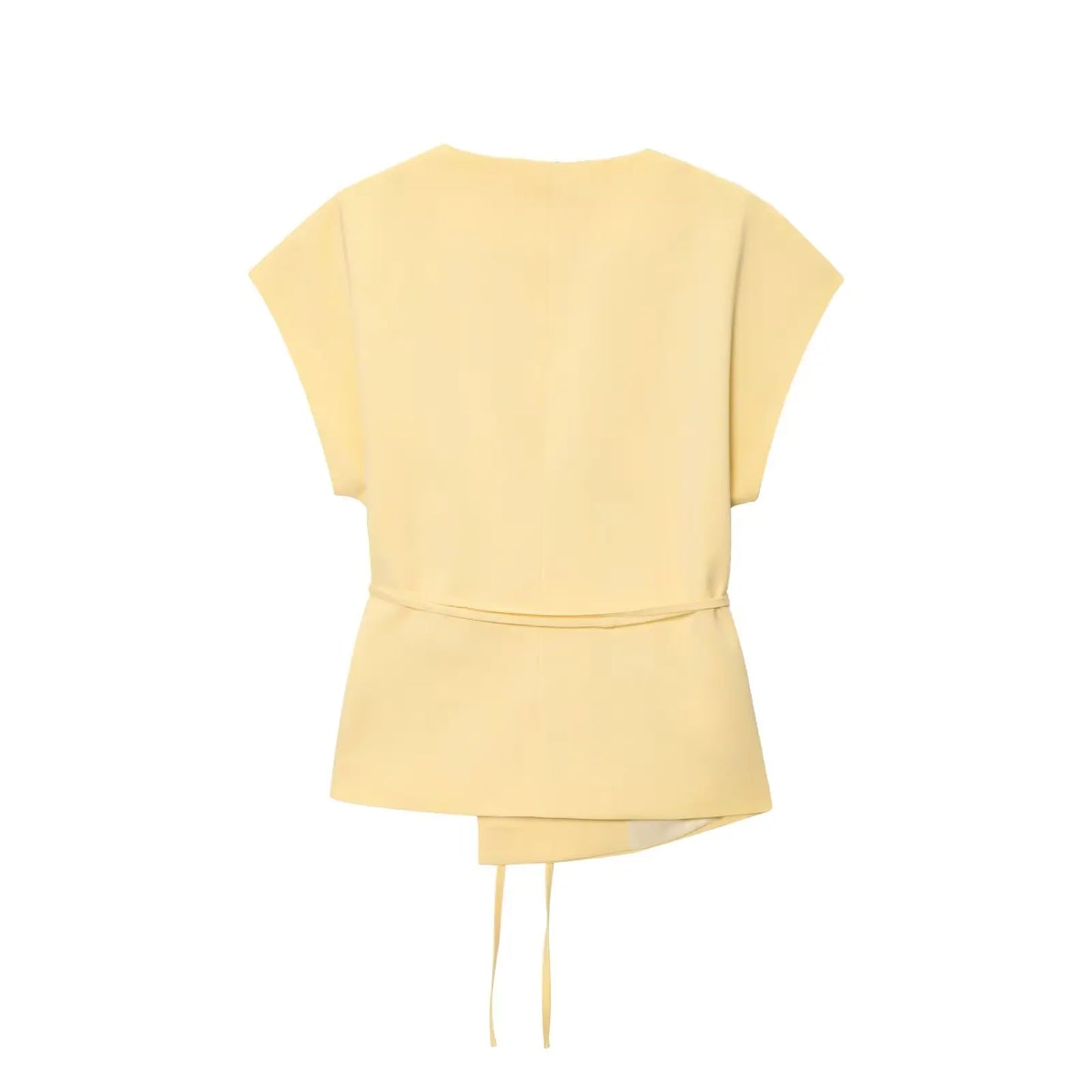 Butter yellow Wide-leg Pants Set