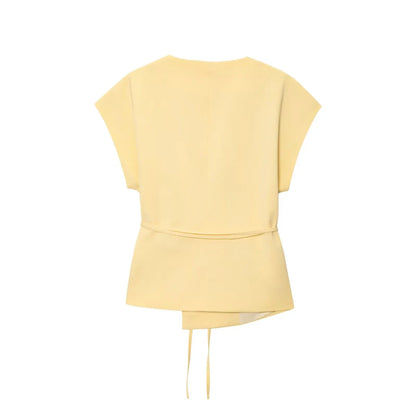 Butter yellow Wide-leg Pants Set