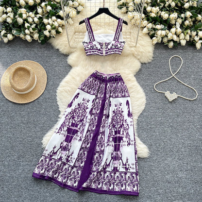 Crop Top Dolce Skirts Set
