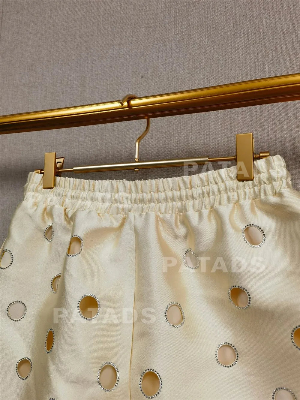 MaSande Early Autumn New Women's Fashionable Hollow out High Waist Drawstring Shorts Ring Detail Casual Pants Straight Leg - Shellss