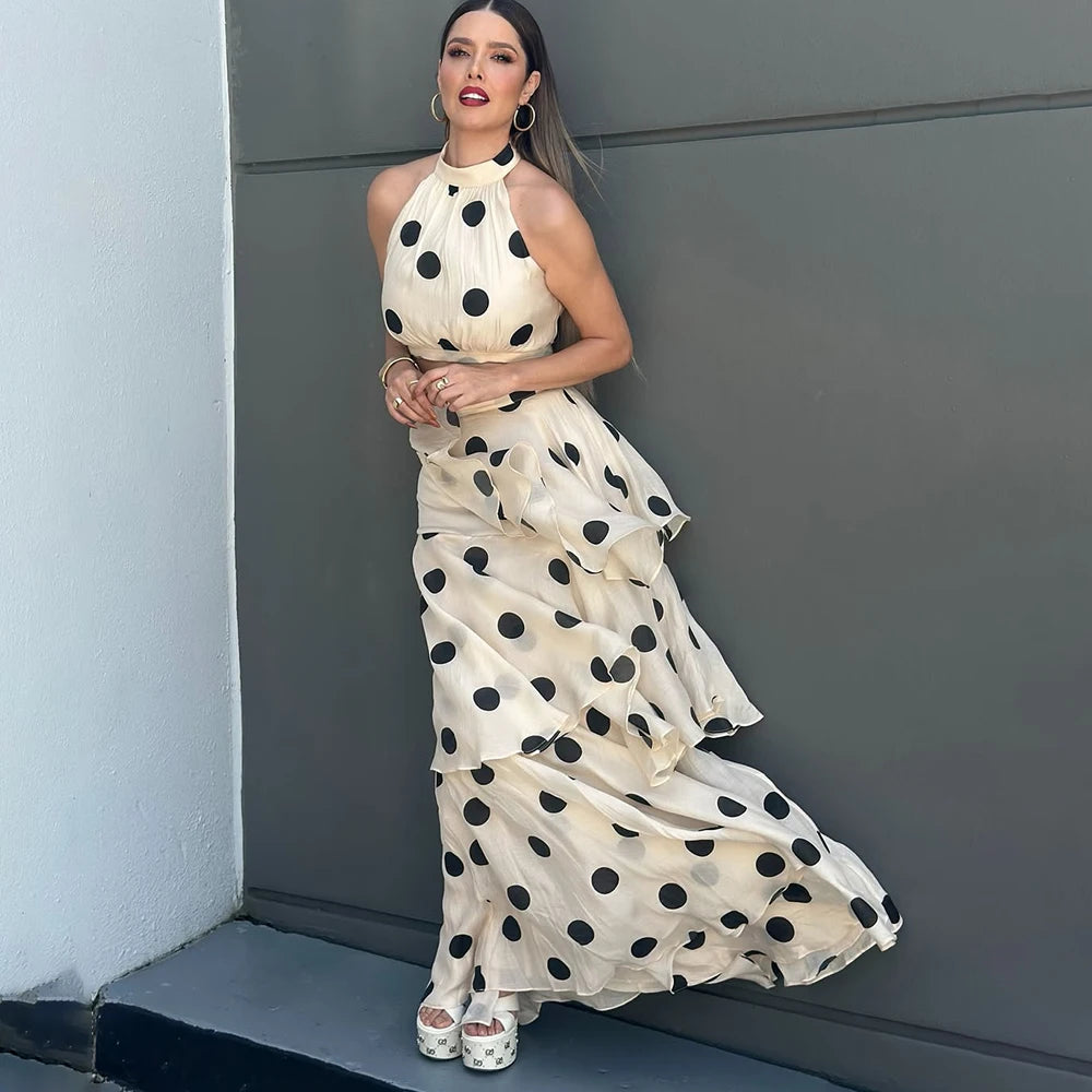 Emily In Paris Inspired Skirt Top Polka Dots