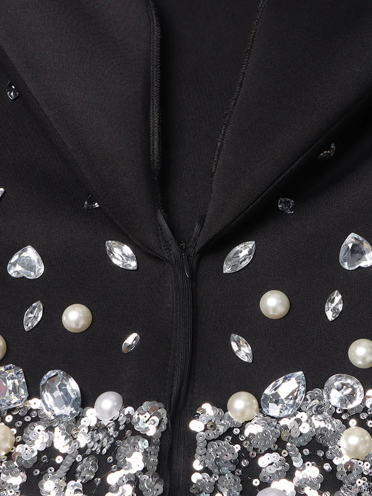 Embellished Blazer dress Crystals