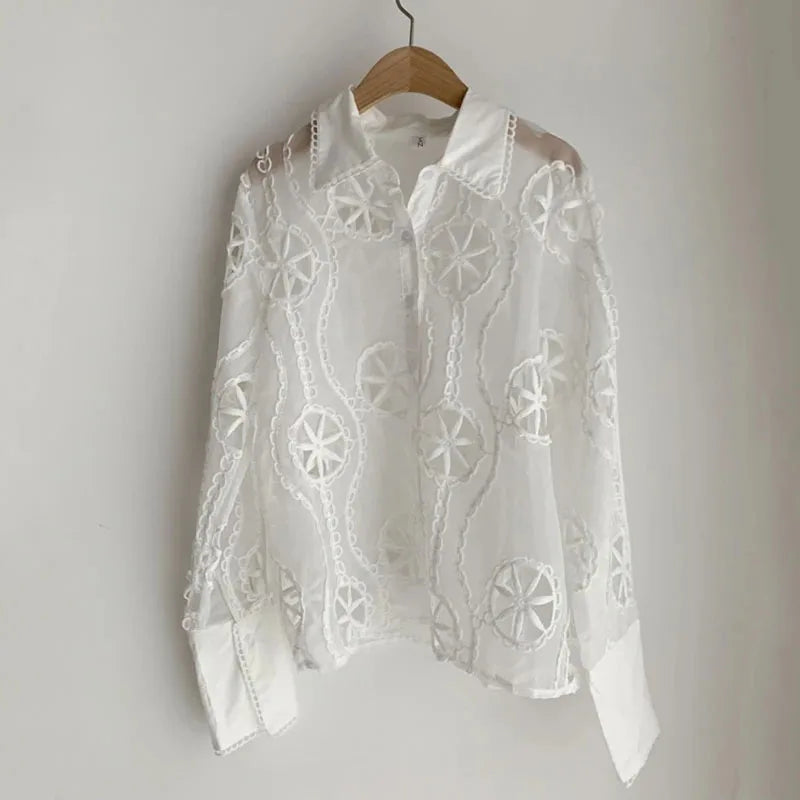 Embroidery lace royal lake como Shirt