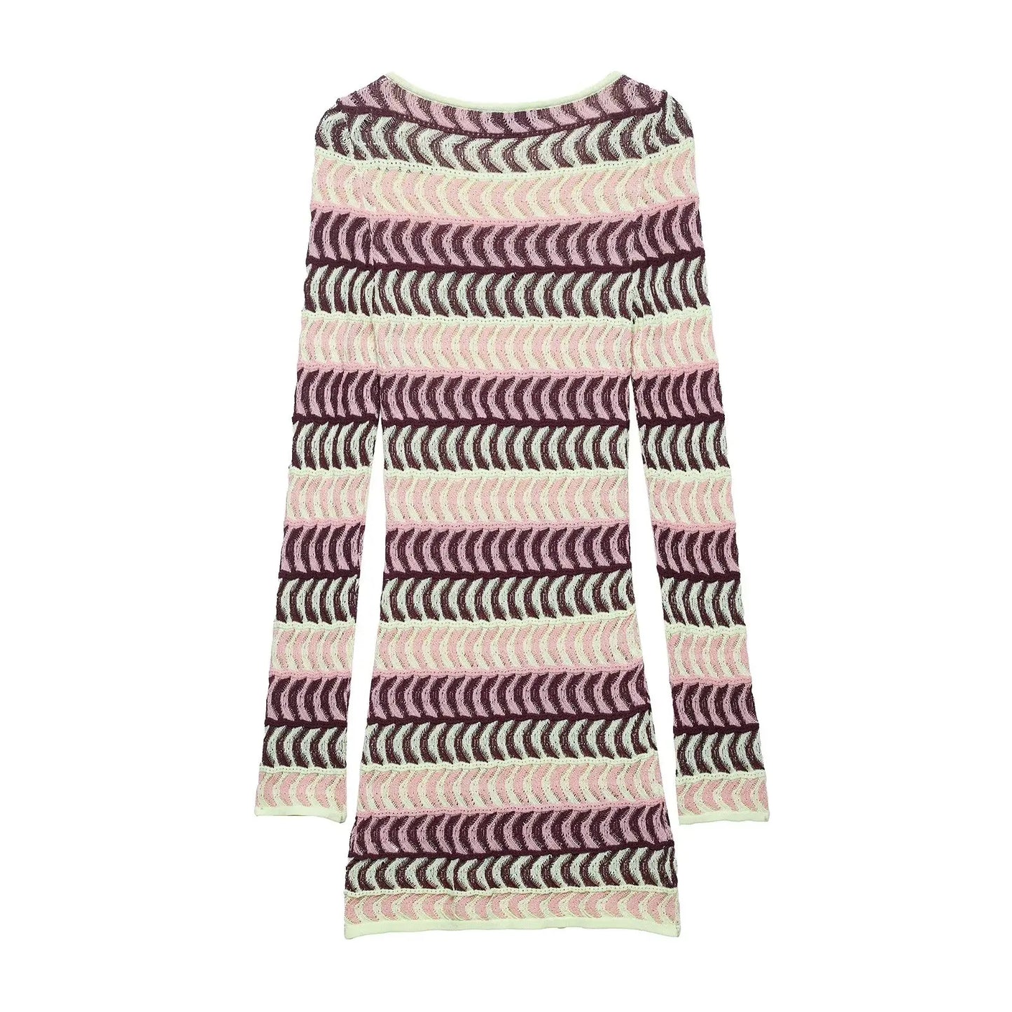 Textured Knit zigzag pattern Dress