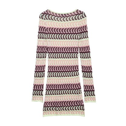 Textured Knit zigzag pattern Dress