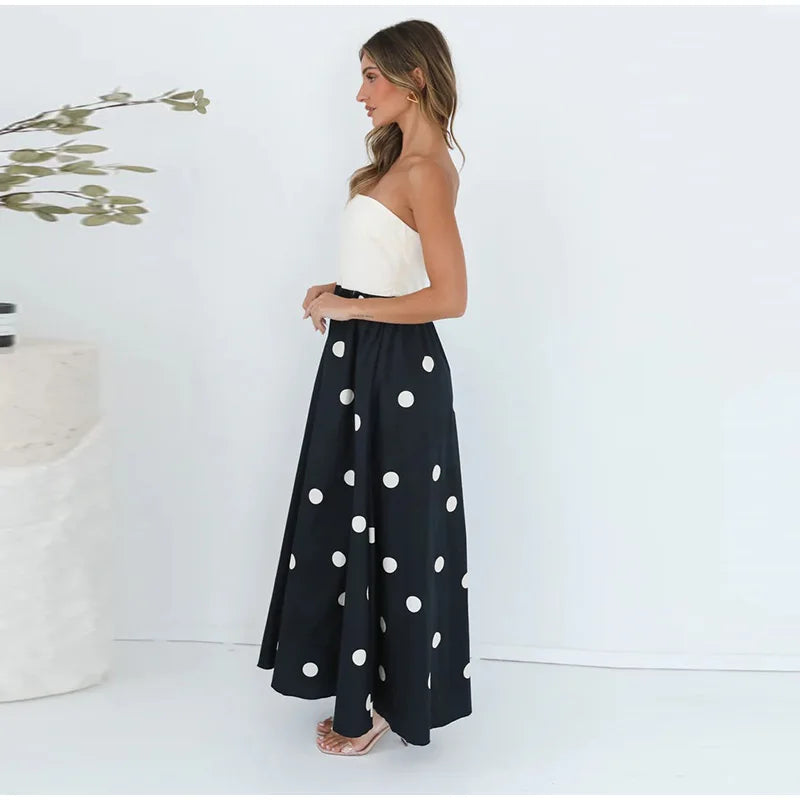 1 Sexy Patchwork Polka Dots Backless dress