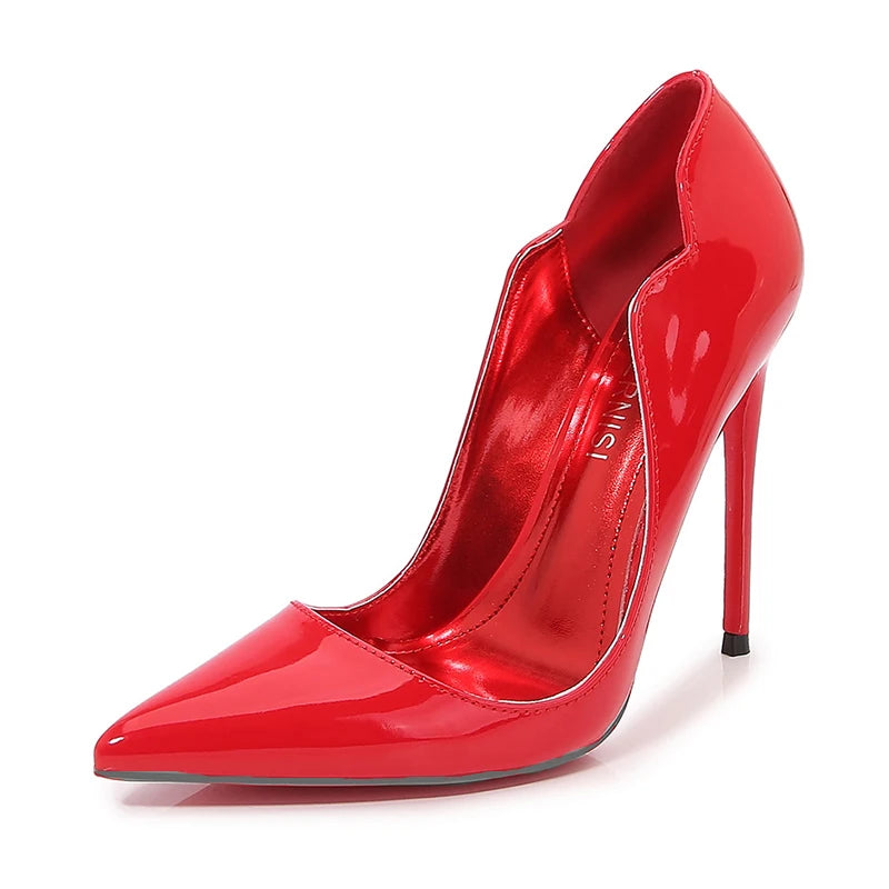 Pumps Stilettos Glossy Patent Side Heels Pumps