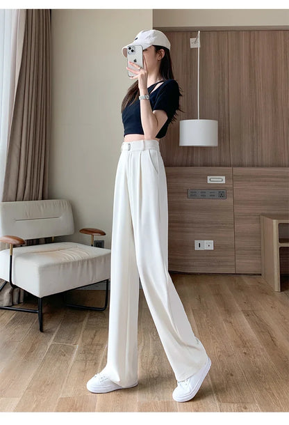 High Waist Suit Wide Leg Loose Trousers