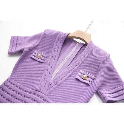 Lavender Gold Buttoned Mini