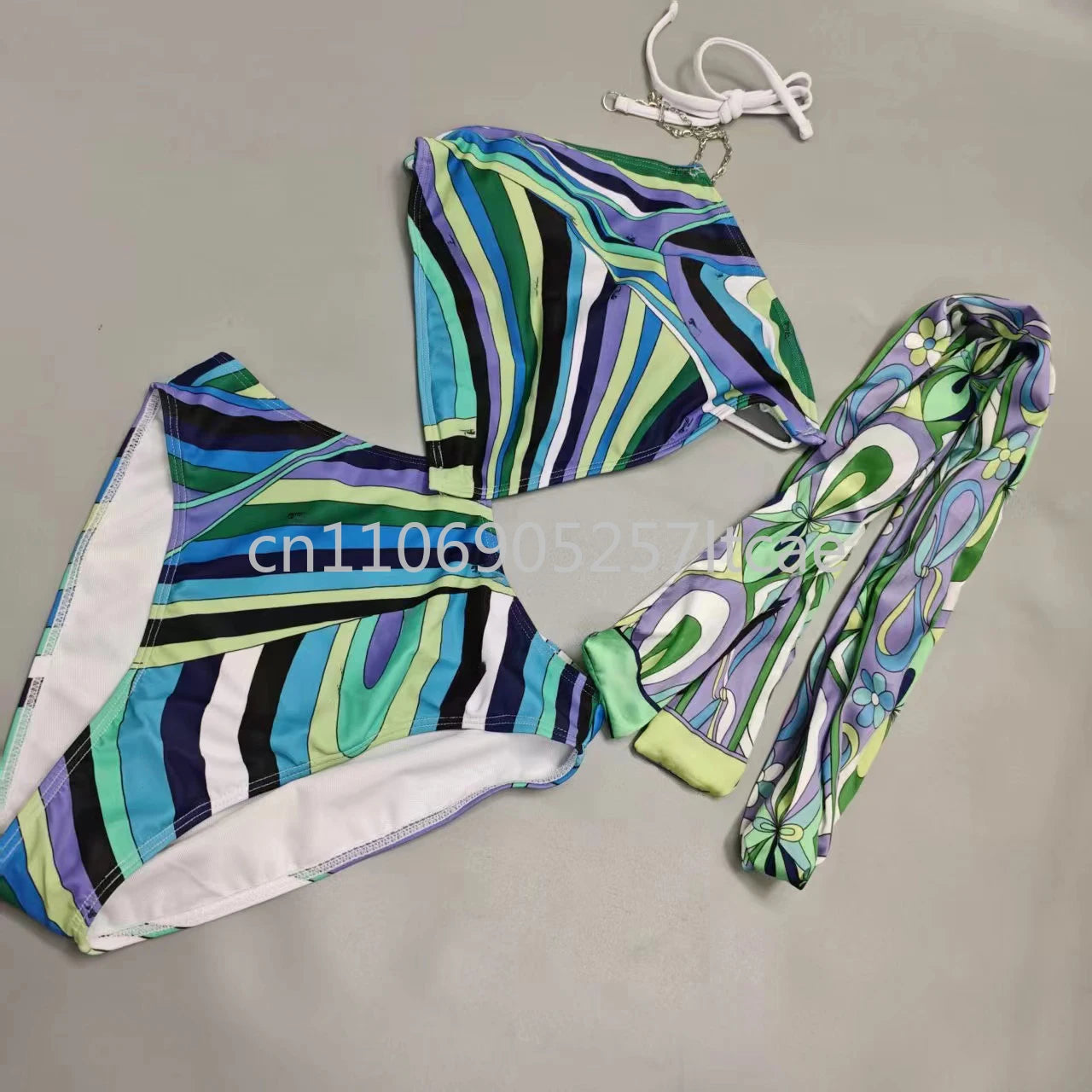 Luxury Design Pink Scarf Swimsuits