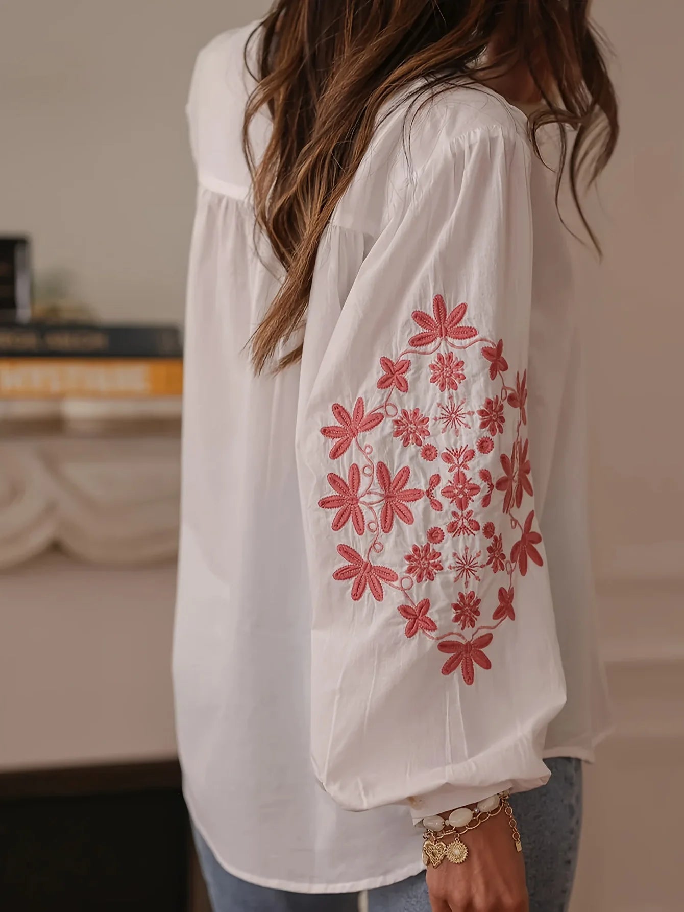 Classy Lantern Sleeve loose white shirt