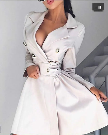 Women Sexy Fashion Trench New Double Breasted
