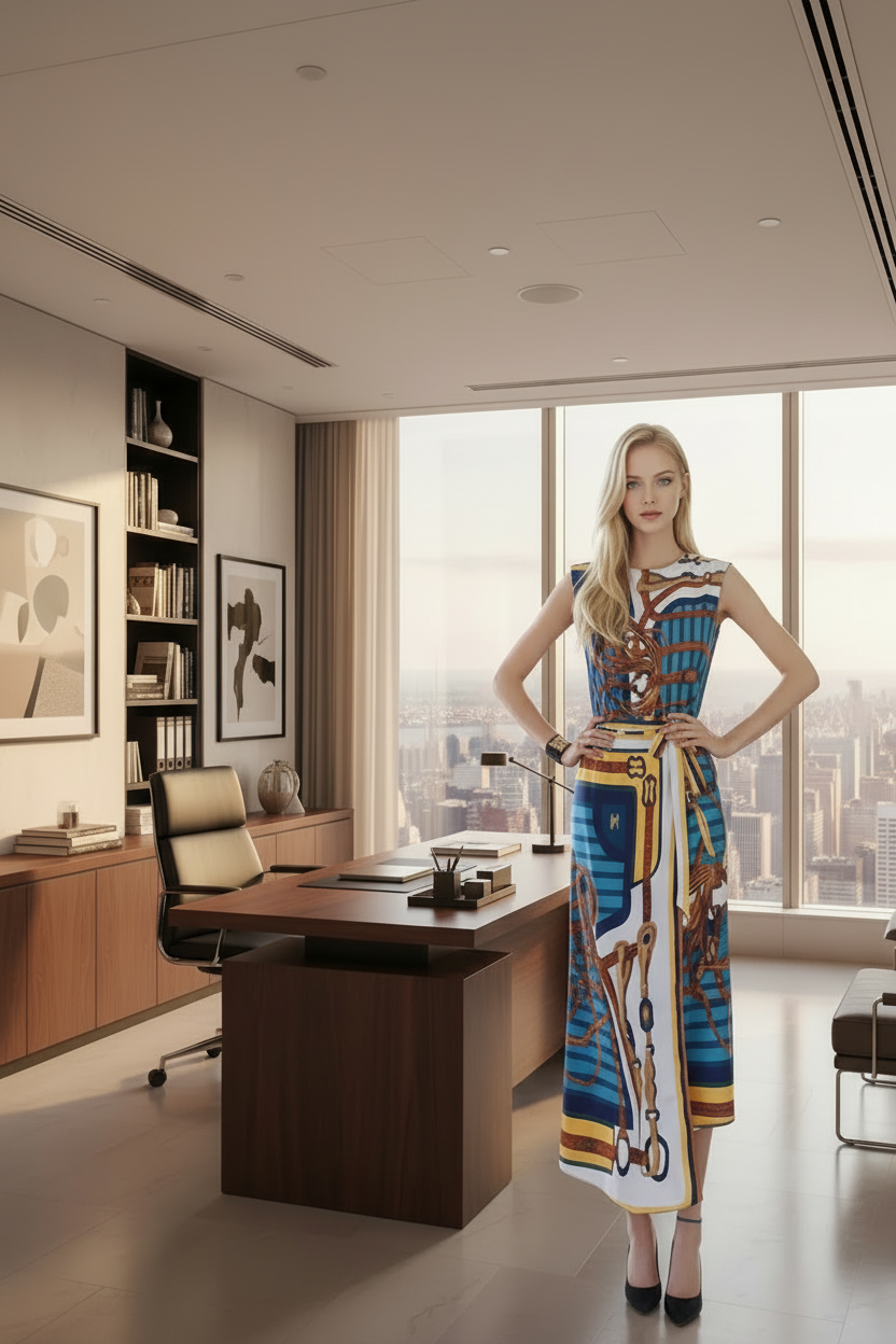 Hermes chain print skirt set