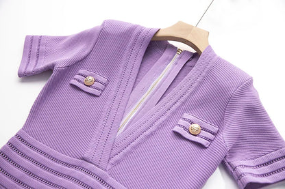 Lavender Gold Buttoned Mini