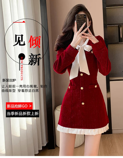 Luxury Burgandy red Velvet Dress