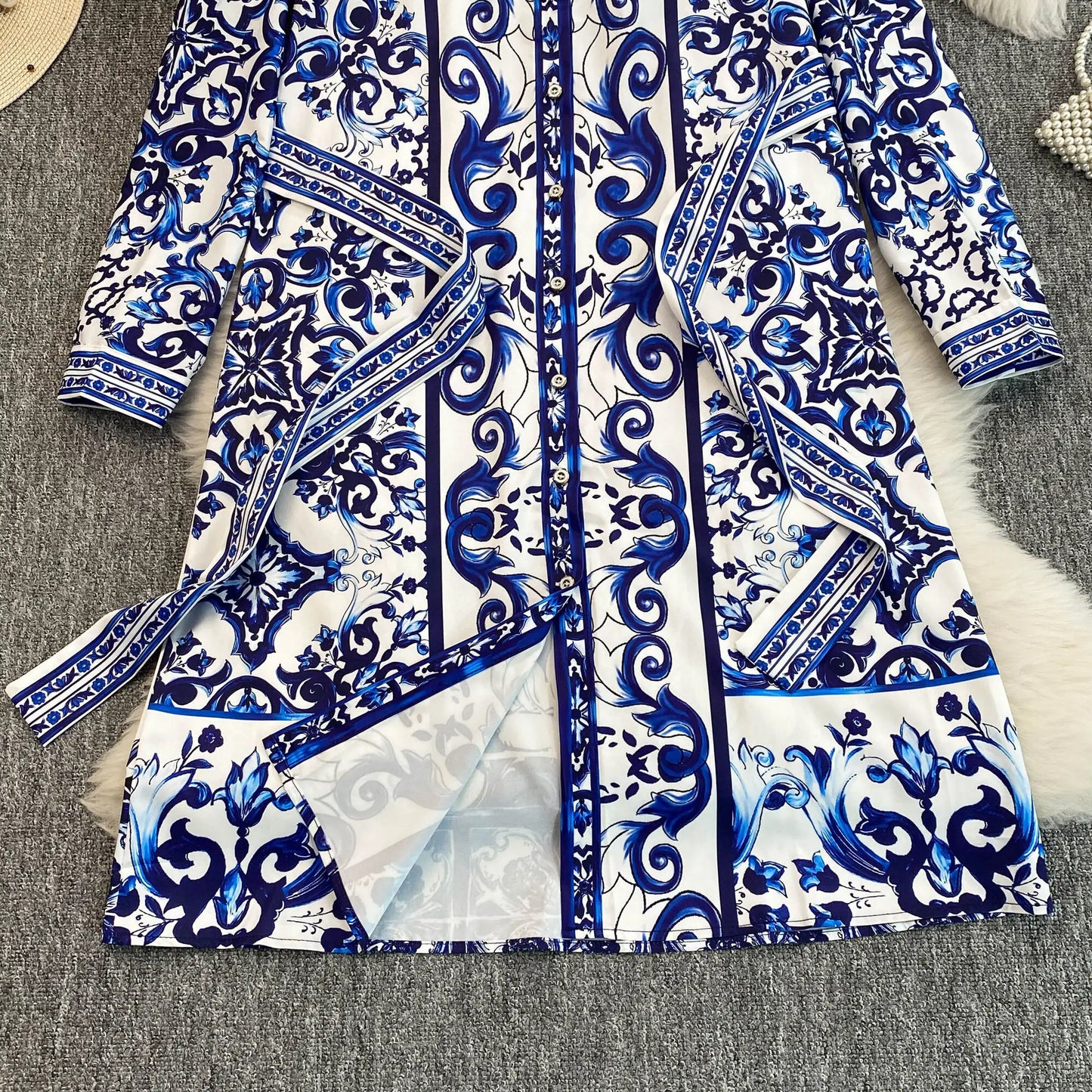 Spring Retro Blue White Red Dolce Dress