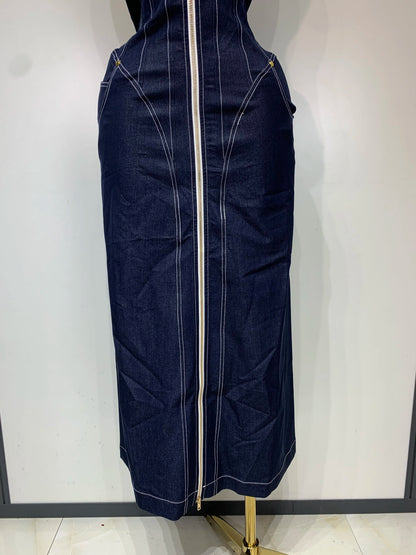 Celebrity Denim Zip dress