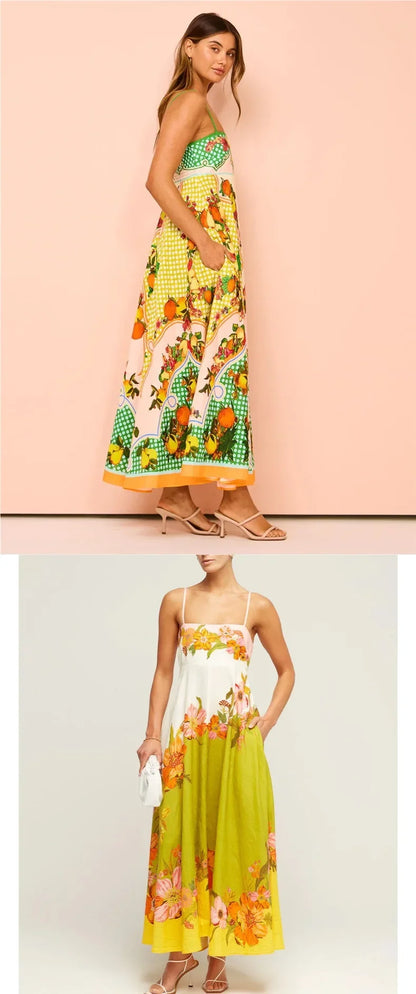 New Hot Sale of the Season – Printed Linen Maxi Dress (in 9 Colors)