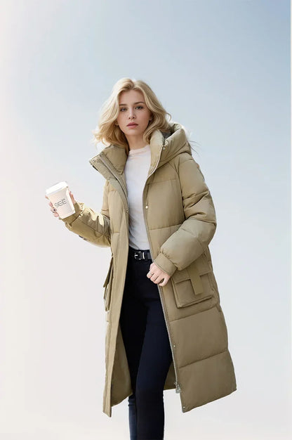 Jacket Parka Maxi Long Women Coat Casual Loose Overcoat F