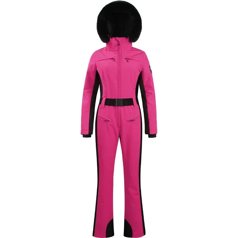 New Winter One-Piece Skiing Suit Thickened Slim Fitting Overalls Thermal Snowboard Jacket Jumpsuit Wind Proof Waterproof Ski Set