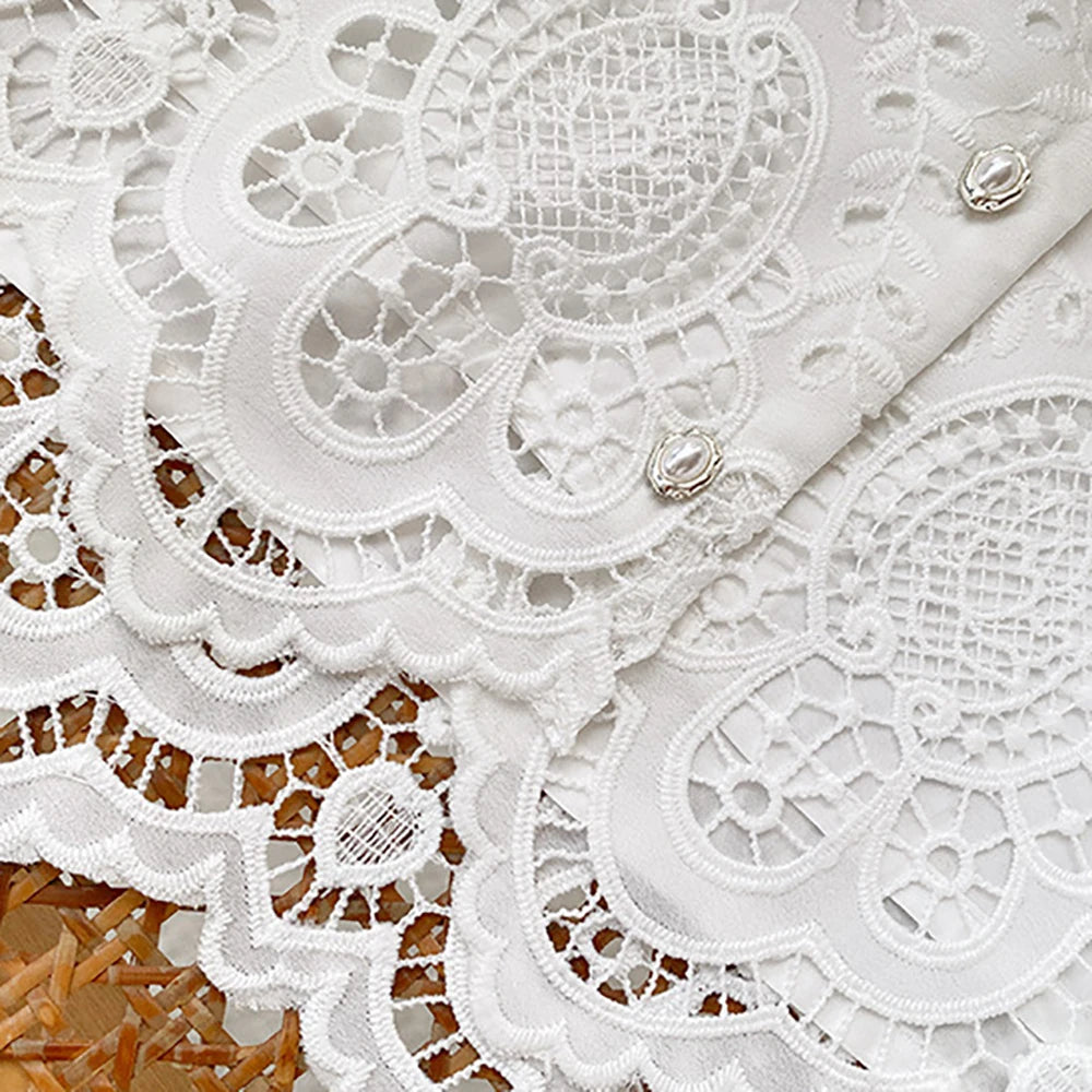Square Neck puff lace set