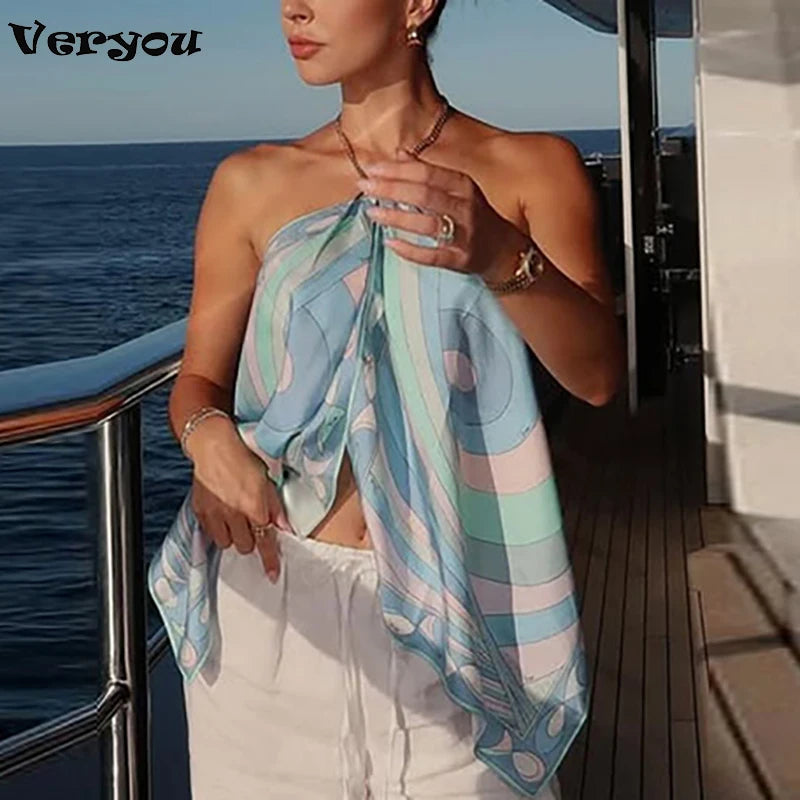 Pucci Halter Tank Tops