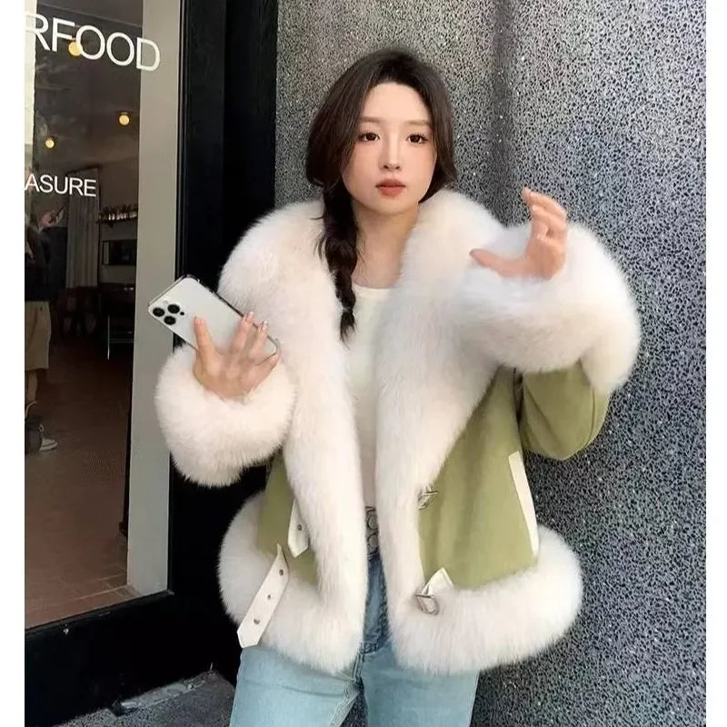 Fashion Imitation Fox Fur Grass Coat Women's Short 2 - Shellss