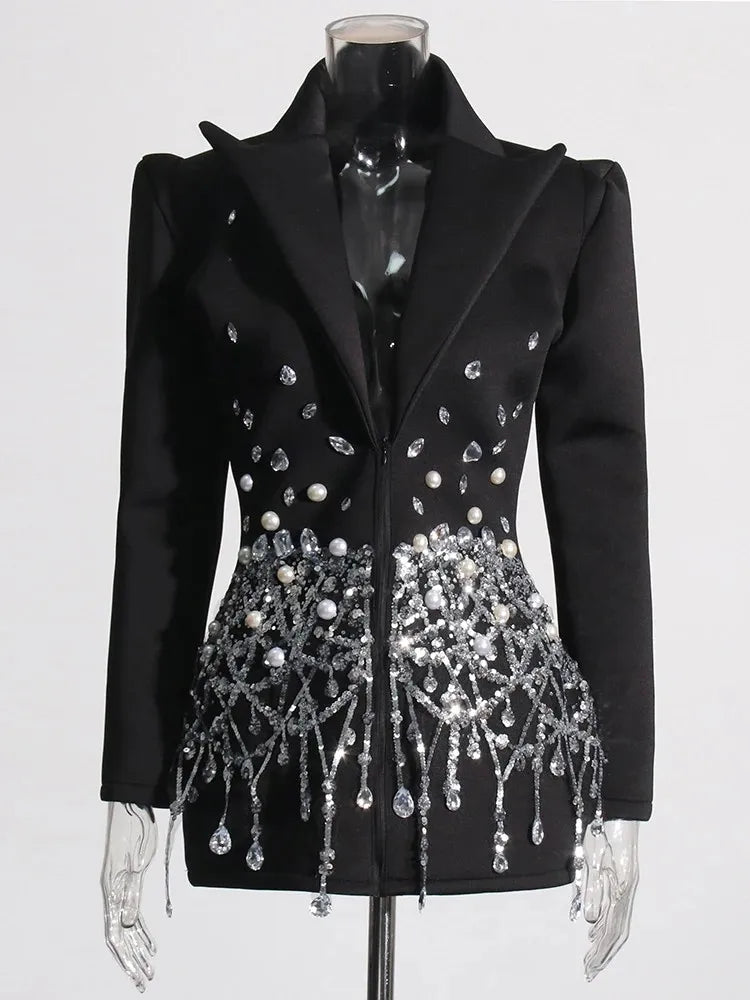 Embellished Blazer dress Crystals