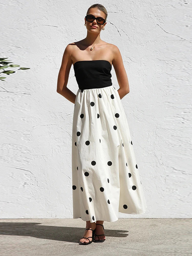 1 Sexy Patchwork Polka Dots Backless dress
